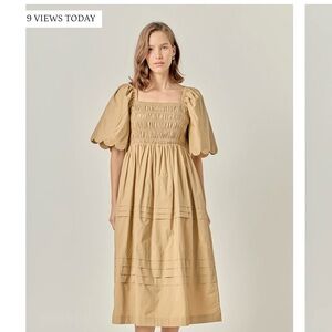 Scalloped nude dress